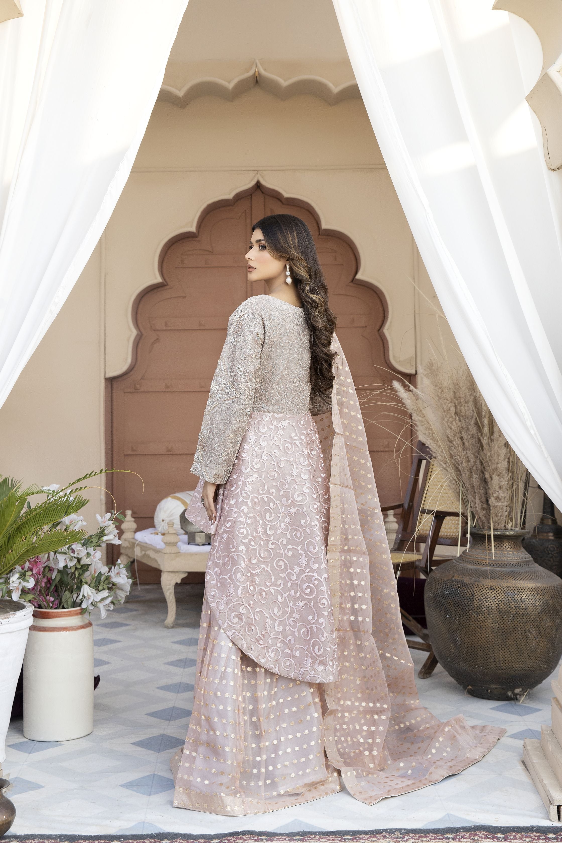 Mona Net Embroidered peplum 06