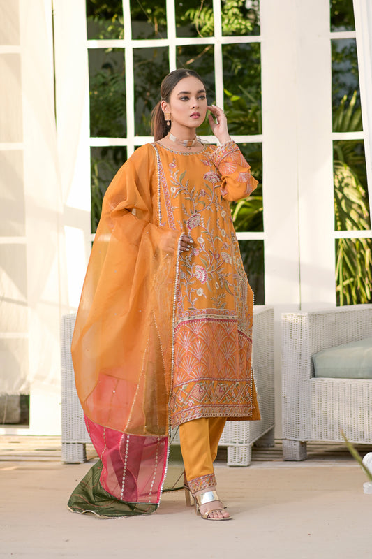 3pc Embroidered Chiffon Dress 04