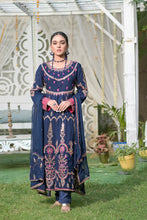 3pc Embroidered Chiffon Long Frock 09