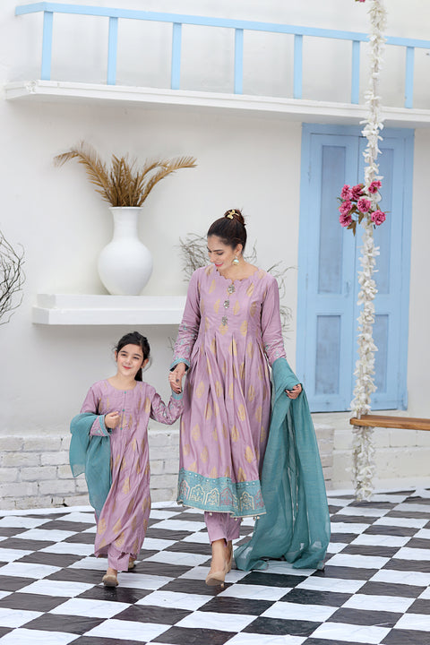 Rafia Mother Daughter Eid Girls Dress 03