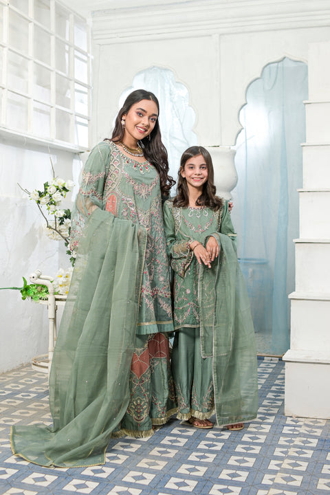 Rafia Mother Daughter Eid Girls Dress 07