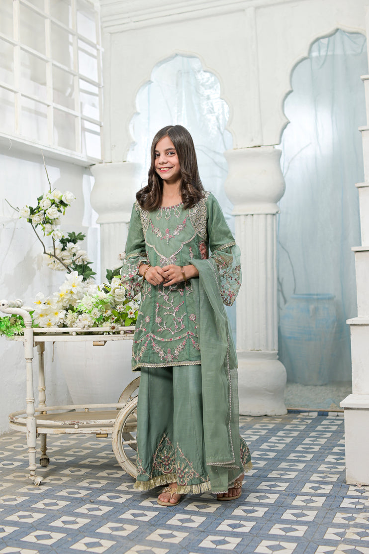 Rafia Mother Daughter Eid Girls Dress 07