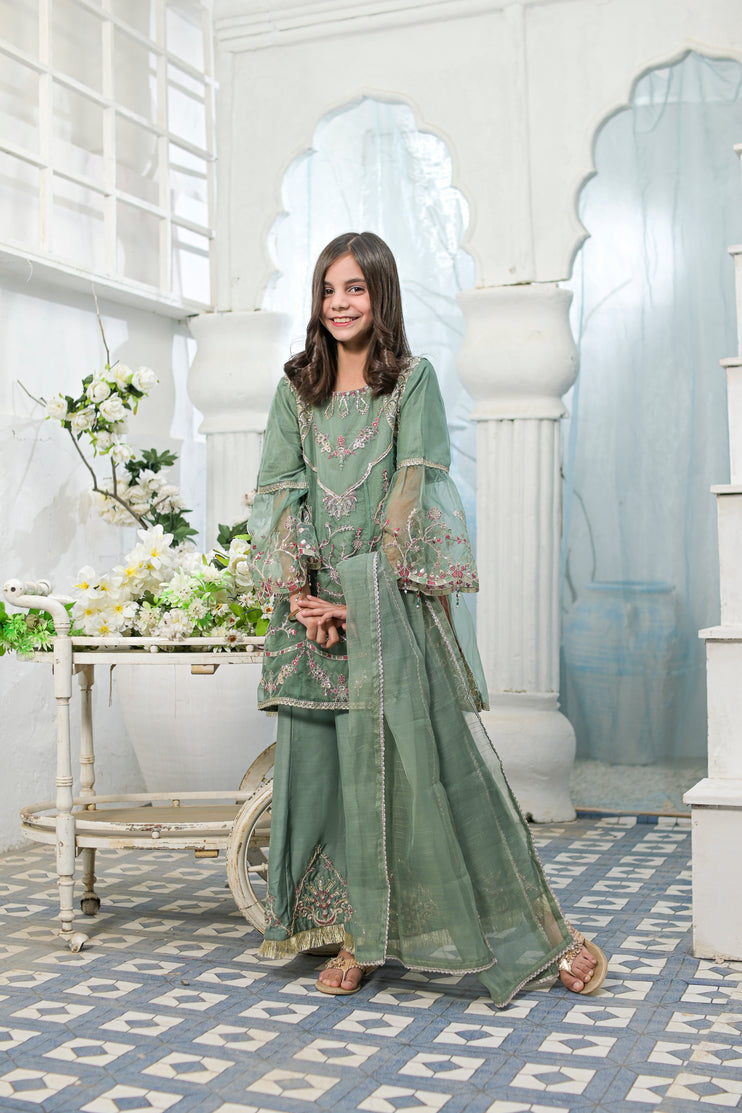 Rafia Mother Daughter Eid Girls Dress 07