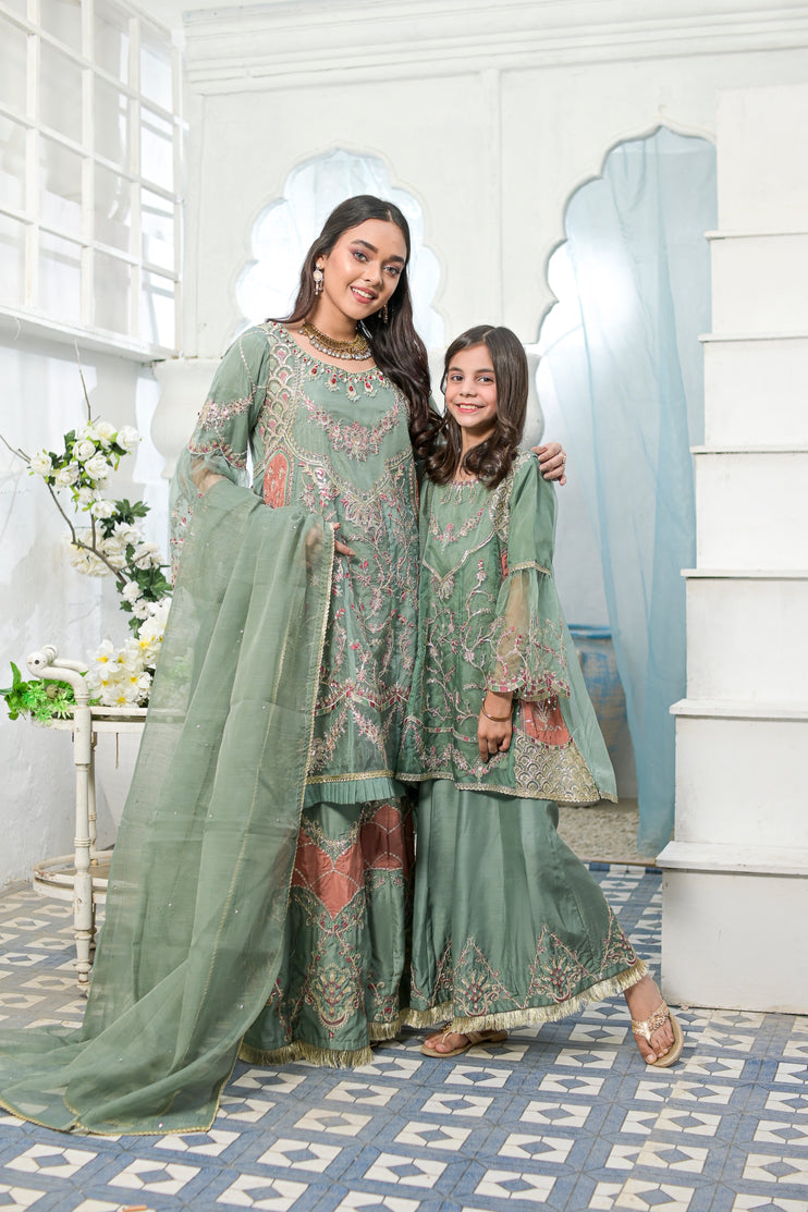 Rafia Mother Daughter Eid Girls Dress 07