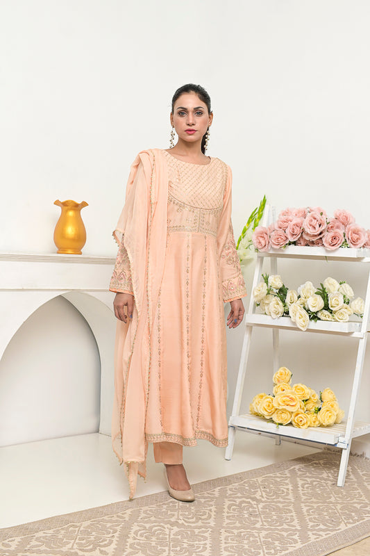 3pc Viscose Embroidered Dress 03