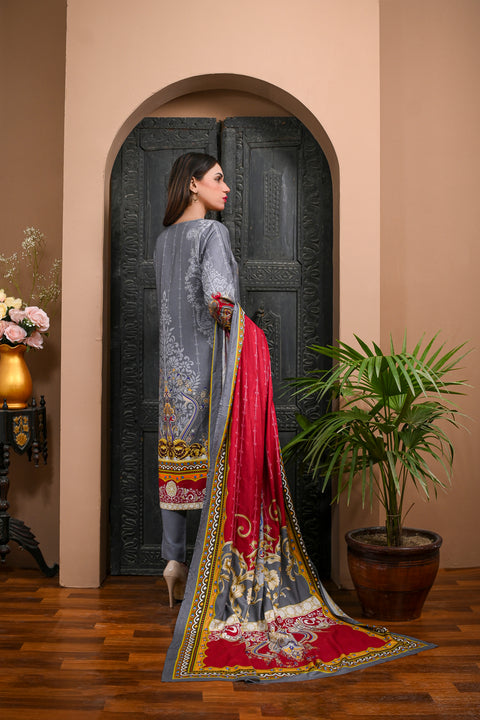 3pc Linen Printed Dress 01