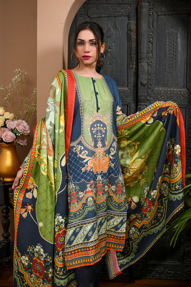 3pc Linen Printed Dress 02