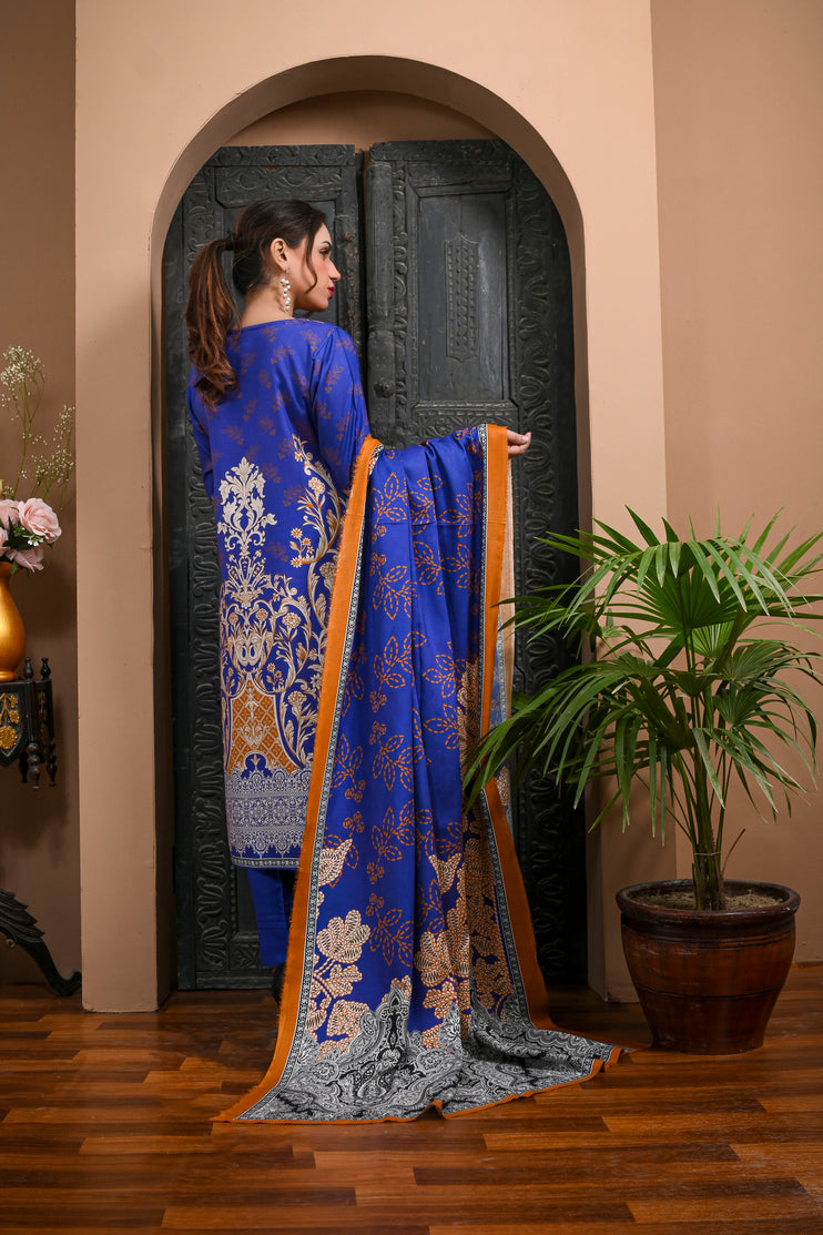 3pc Linen Printed Dress 08