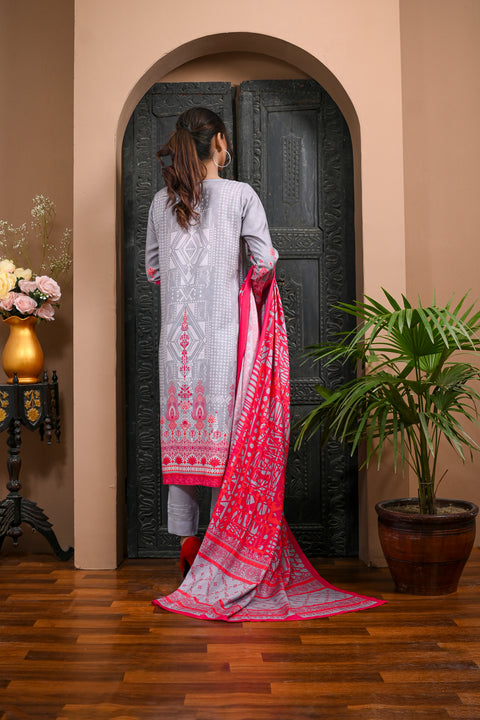 3pc Linen Printed Dress 10