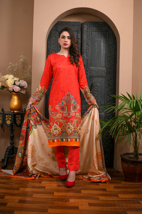 3pc Linen Printed Dress 11