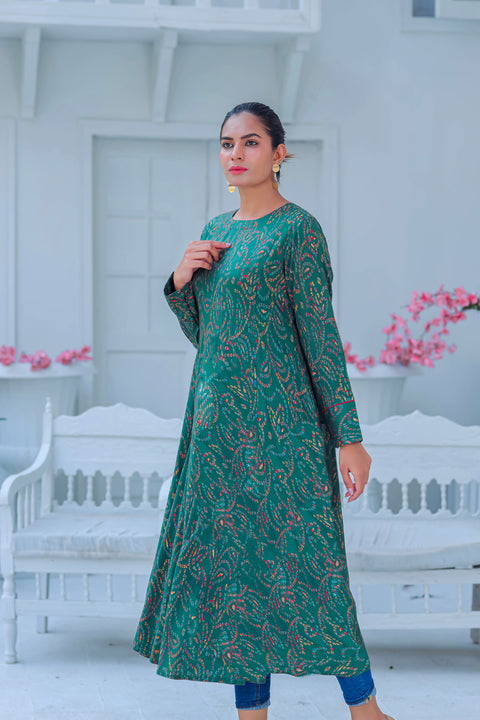 Digital Print Linen Kurta by Rafia 01