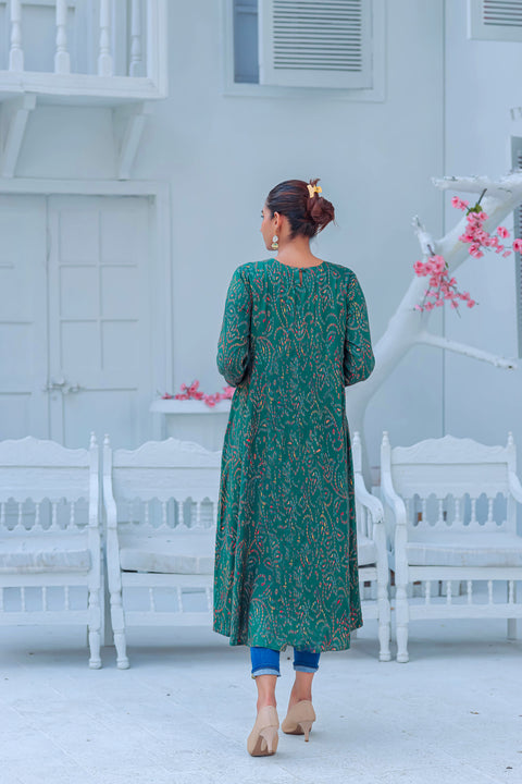 Digital Print Linen Kurta by Rafia 01