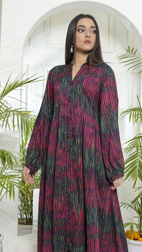 Digital Print Linen Kurta by Rafia 10