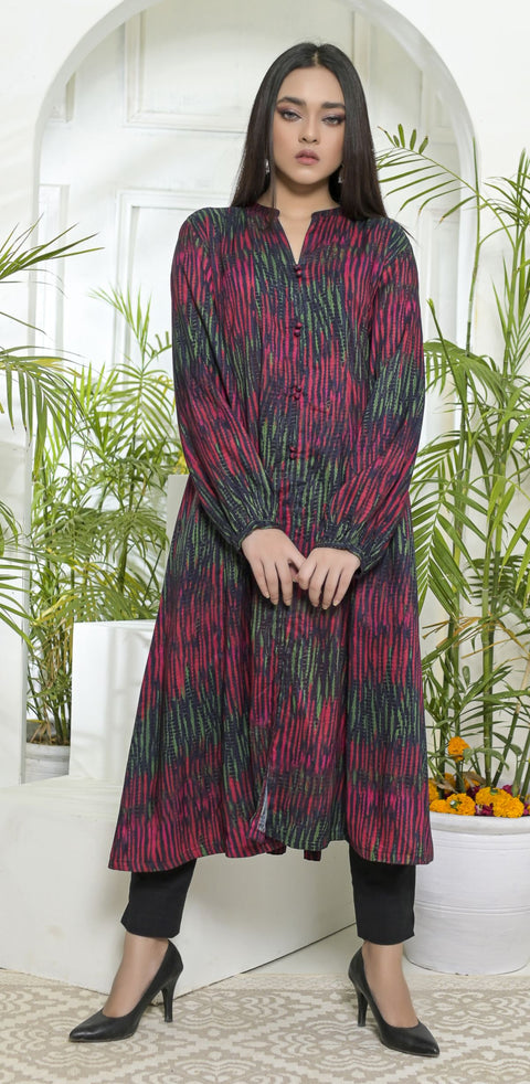 Digital Print Linen Kurta by Rafia 10