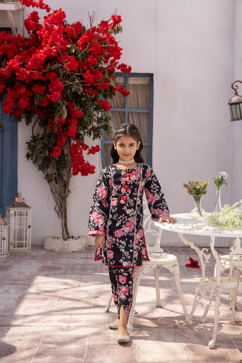 Hemline Cambric 2pc Girls Dress 04