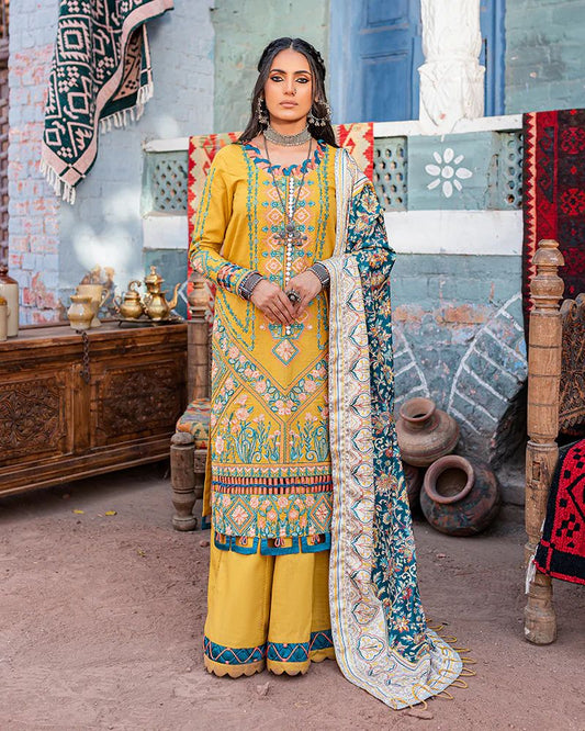 3pc Ready to Wear Khaddar Pashmina Shawl Dress 01