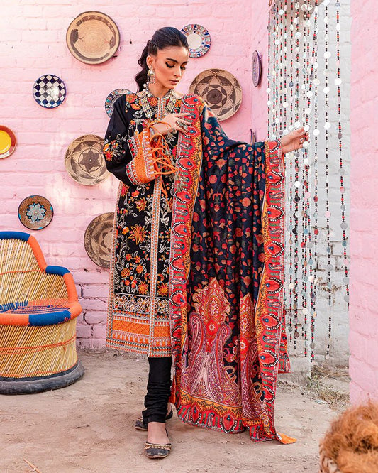 3pc Ready to Wear Khaddar Pashmina Shawl Dress 07