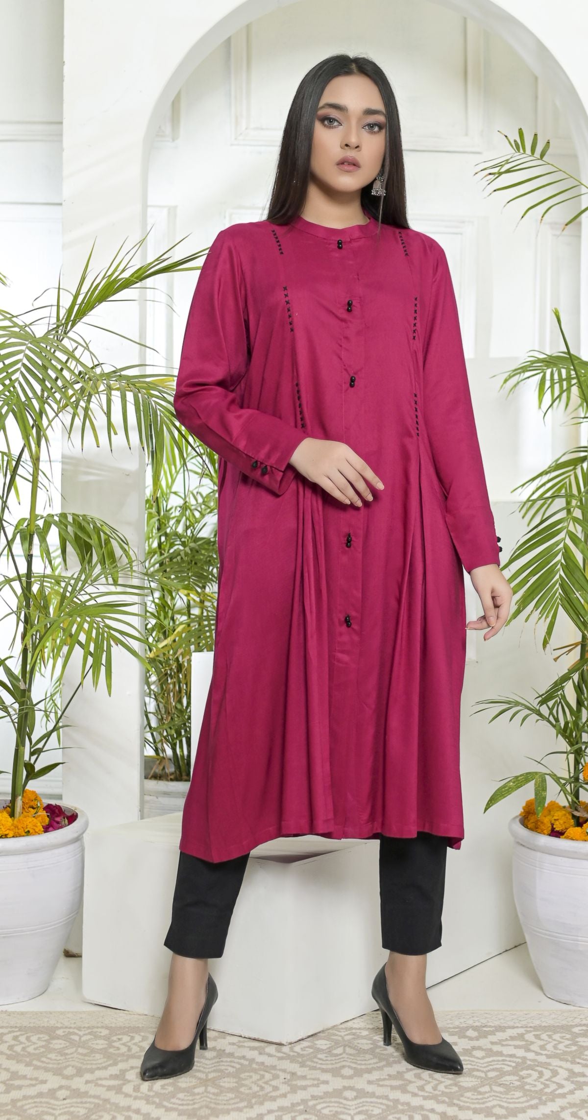 Digital Print Linen Kurta by Rafia 08