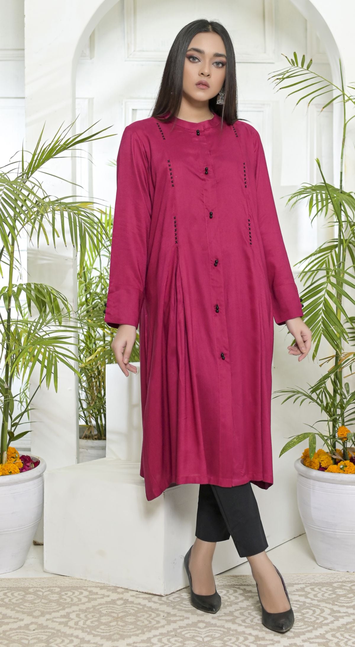 Digital Print Linen Kurta by Rafia 08