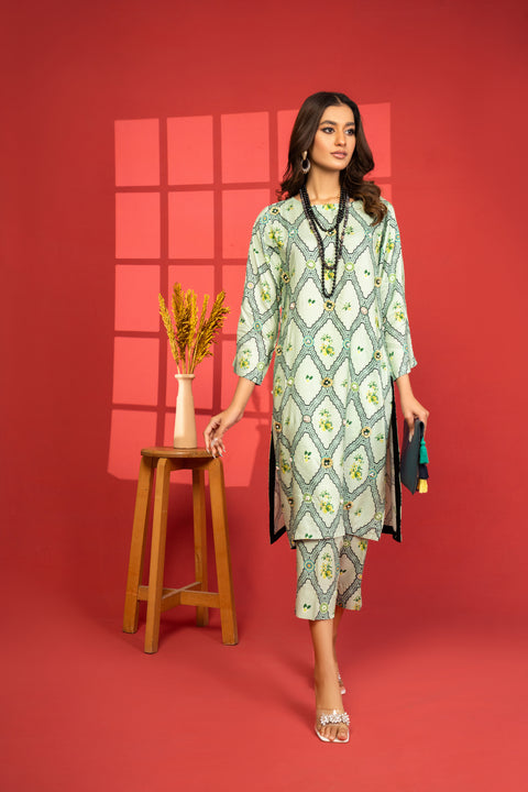 Miski 2pc Linen Printed Dress 09