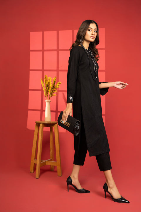 Miski 2pc Self Jacquard Co ord Dress 08