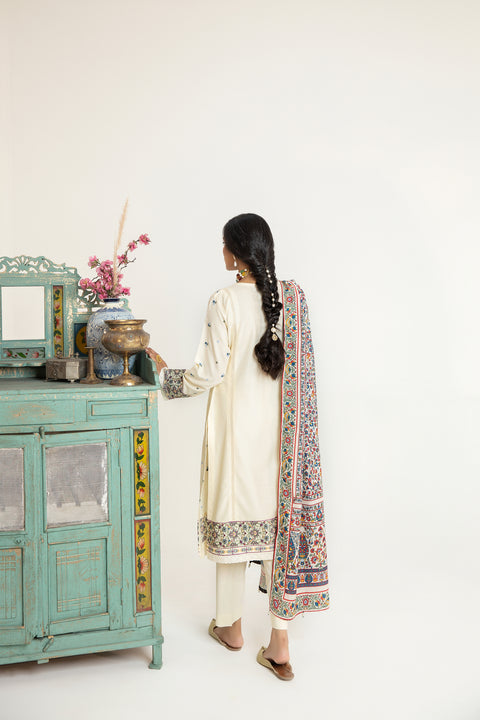 Mona Embroidered Dhanak Dress 01