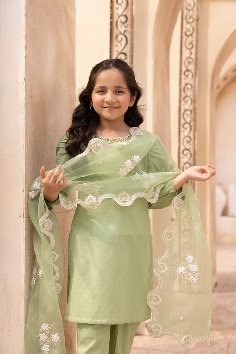 Mona Self Jacquard Mother Daughter Girls Dress K04