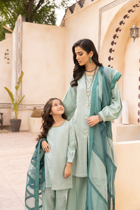 Mona Self Jacquard Mother Daughter Dress 01