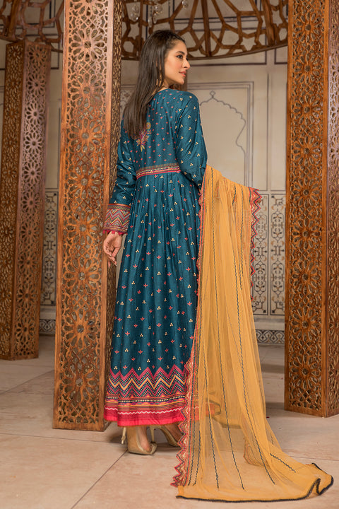 Cotton Self Jacquard Embroidered Pishwas by Hemline 03