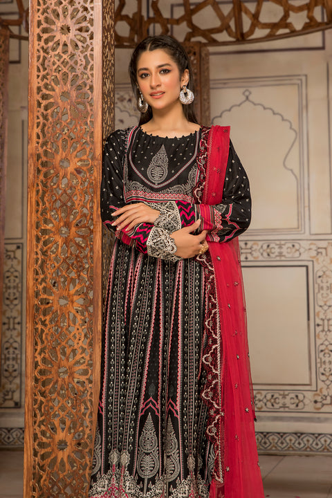 Cotton Self Jacquard Embroidered Pishwas by Hemline 06