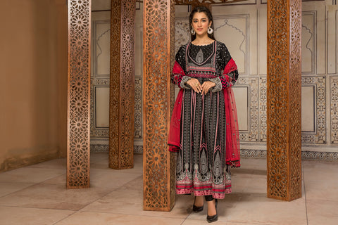 Cotton Self Jacquard Embroidered Pishwas by Hemline 06