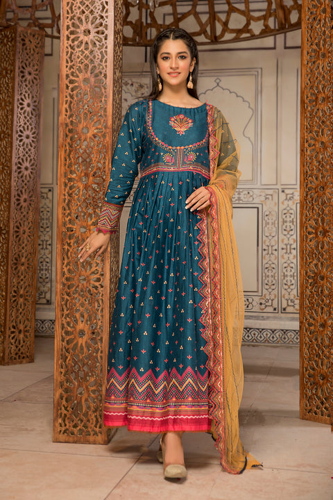 Cotton Self Jacquard Embroidered Pishwas by Hemline 03