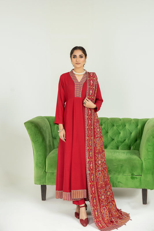 Sakeena Hasan 3pc Karandi Long Frock 05