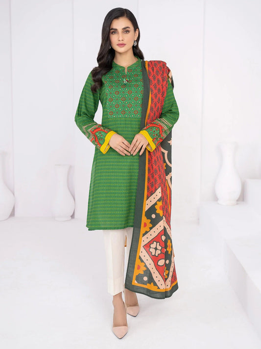 3pc LimeLight Khaddar Dress U2071-Green