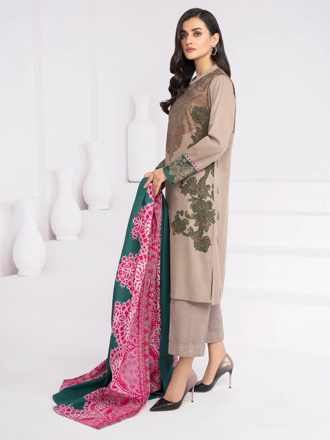 3pc LimeLight Khaddar Dress U2086-Beige