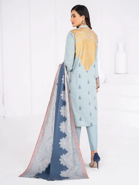 3pc LimeLight Khaddar Dress U2086-IceBlue