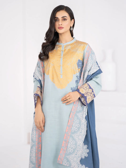 3pc LimeLight Khaddar Dress U2086-IceBlue