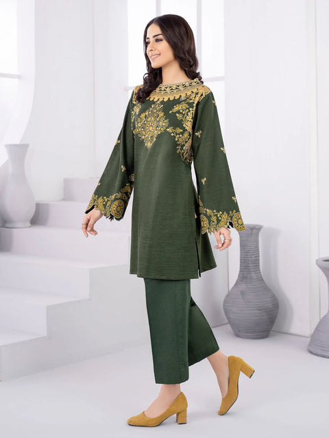 2pc LimeLight Khaddar Dress U2087-Green
