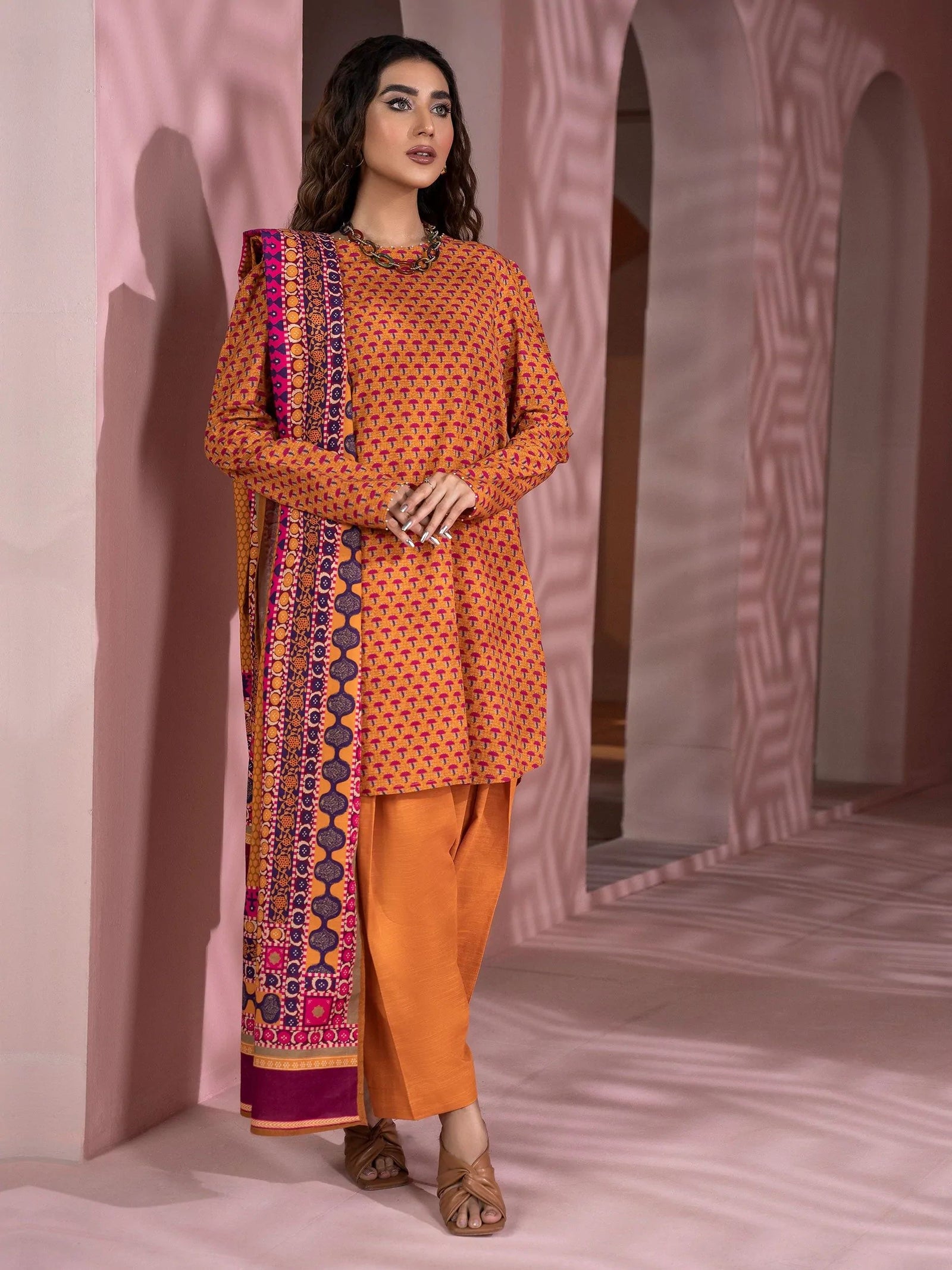 limelight orange dress LimeLight Summer Unstitched Printed Lawn 1 Piece Shirt U2783 Orange