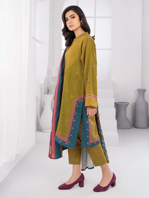 3pc LimeLight Khaddar Dress U2115 Army Green