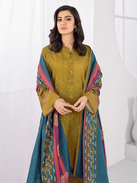 3pc LimeLight Khaddar Dress U2115 Army Green