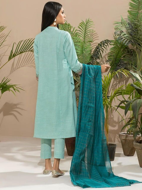 3pc Khaddar Winter Dress u2677-Ice-Blue