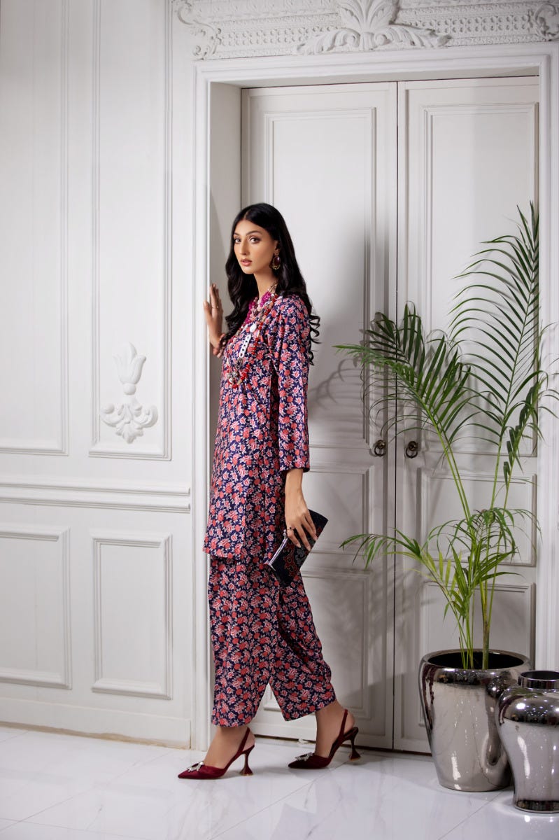 Ready to Wear 2 Pcs Linen Dress by Aabpara 04