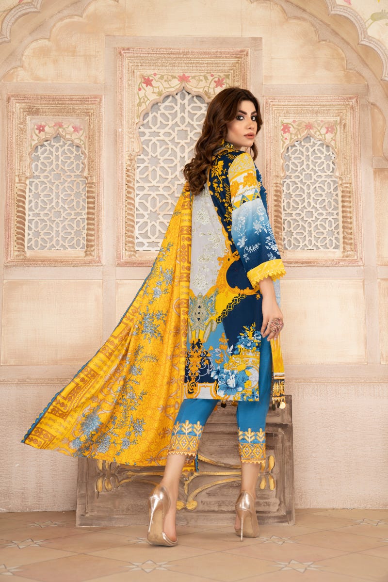 Wool Shawl with Khadar Embroidered Dress by Aabpara 03
