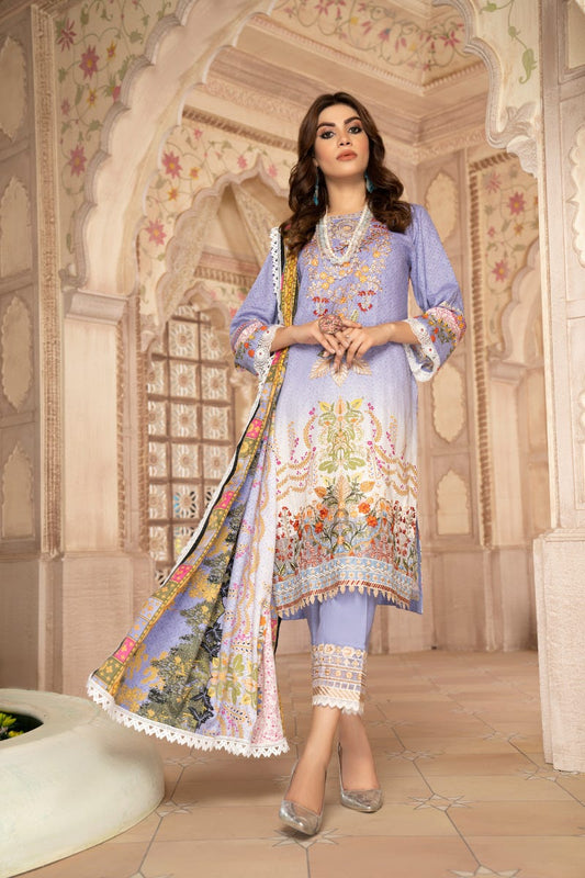 Wool Shawl with Khadar Embroidered Dress by Aabpara 04