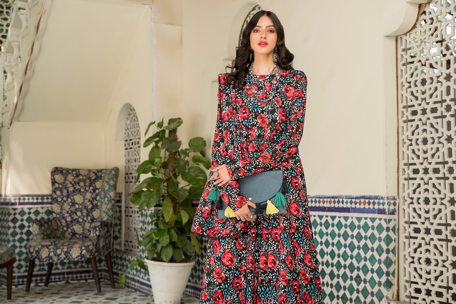 Ready to Wear Chiffon 3 Pcs Dress by Aabpara 01