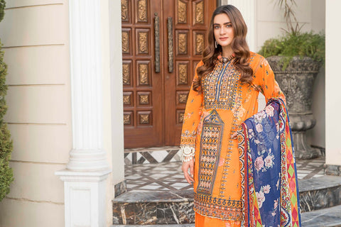 Ready to Wear 3 Pcs Lawn Embroidered Dress by Aabpara 06