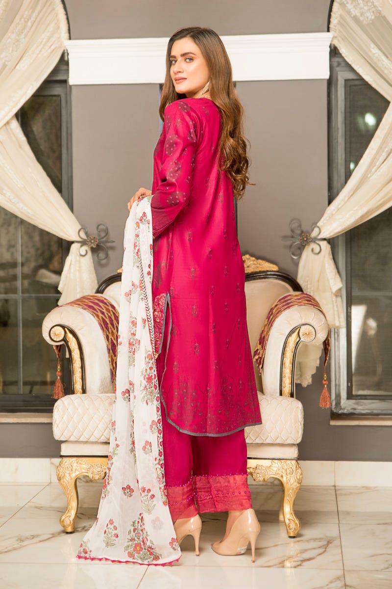 Ready to Wear 3 Pcs Lawn Embroidered Dress by Aabpara 09