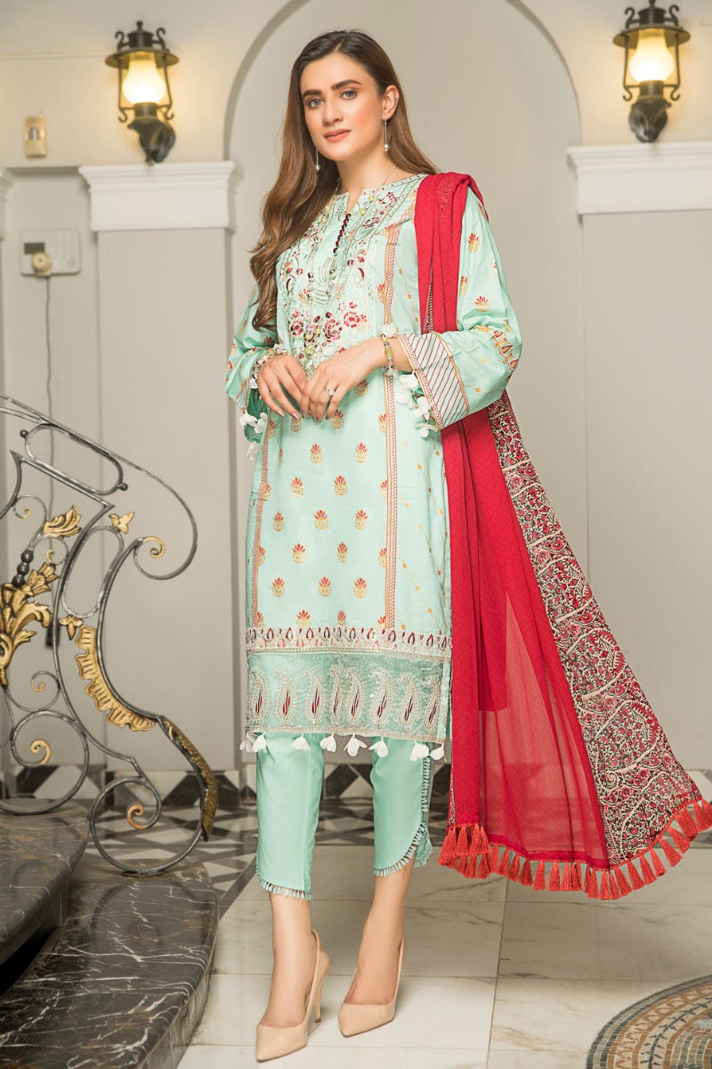 Ready to Wear 3 Pcs Lawn Embroidered Dress by Aabpara 02