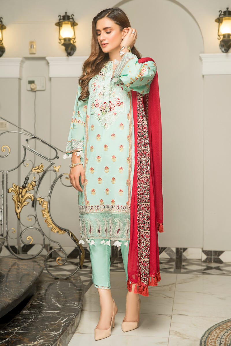 Ready to Wear 3 Pcs Lawn Embroidered Dress by Aabpara 02